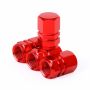 Bouchons de valve en aluminium Rouge 4 pièces
