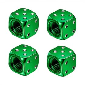 Bouchons de valve Dé en aluminium Vert 4 pièces